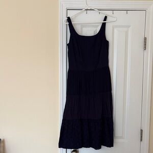 Isaac Mizrahi Dark Blue Tiered Midi Dress